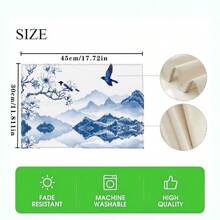 Set de 4 o 6 individuales, decoración del hogar, individual de lino estilo moderno de porcelana azul y blanca impresa, adecuado para mesas de comedor, decoración versátil de temporada en primavera, verano, otoño e invierno, individual de mesa lavable de estilo moderno, resistente al calor, resistente a las manchas, decoración de habitación, individual, posavasos, individual de mesa de cocina, decoración de fiesta, decoración del hogar, regalo ideal