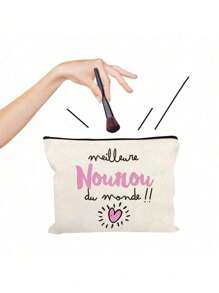 1 pezzo Grazie per esserti preso cura di me come tata, borsa per il trucco con stampa francese, borsa con stampa Super tata, borsa da toilette portatile, borsa da viaggio per il trucco, borsa da toilette quotidiana per il trucco, borsa multifunzionale, borsa da viaggio leggera, ottimo regalo, elementi essenziali da viaggio, vacanza estiva, ritorno a scuola, borsa per la scuola, borsa da viaggio per donne, borsa per il trucco da viaggio