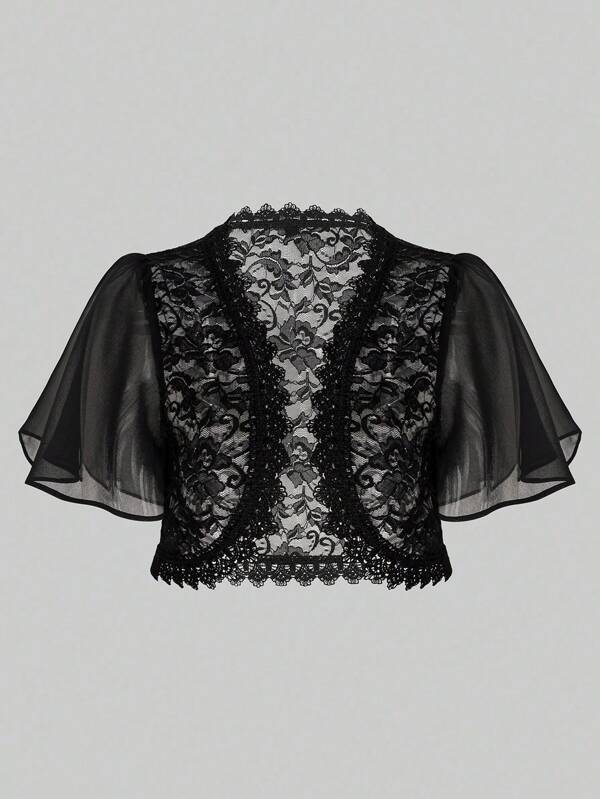 Yukiwi Lace Patchwork Elegant Short Cardigan, Summer