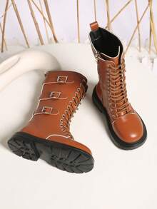 New Style Children's Casual Versatile Flat Knight Boot, Mid-Top Children Boots