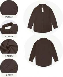 Womens Summer Linen Shirts Casual Button Down 2025 Long Sleeve Cotton Top Blouse Shirt With Pocket - Blue - View 7