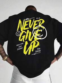 GRDR Men's Fashionable Printed Loose Short Sleeve T-Shirt | Exquisite Design | Summer Essential | Easy To Match, Showcasing Your Style - Black - View 2