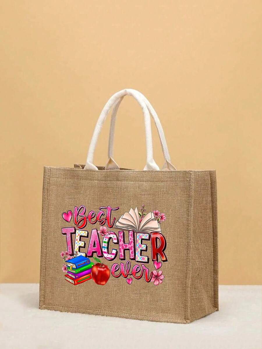 1 件史上最佳教师印花手提袋、便携式购物手提袋、哦亲爱的，我就是那个老师、最佳礼物、化妆包、学校用品、旅行必需品、节日必需品、节日、适合教师节、婚礼季、毕业季、送给家人和朋友的礼物、爱你老师、花艺老师、教师节、复古花艺老师、西方老师、教师生活、教师升华、教师设计