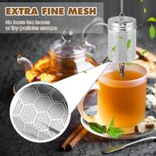 Tea Strainers For Loose Tea, Extra Fine Mesh Tea Infuser, 304 Stainless Steel & Updated Slim Threaded Lid, Tea Strainers Teas Infuser Strainer Filters For Teas, Tea Infuser Strainer - Stainless Steel Strainers For Loose Leaf Tea, Steeper, Fine Mesh Ball Holder With Chain Hook And Lid, Reusable Filter Bags Diffusers, Loose Leaf Tea Steeper For Black Tea