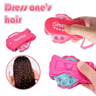 Party Hair Accessories DIY Set, 1 Set /100 Pieces /120 Pieces /220 Pieces, Beautifully Designed, Charming Shape. , Halloween, Christmas Or Thanksgiving Gifts. (Any Diamond Color Style)