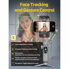 Professional Gimbal Stabilizer For Smartphone W Wireless Charging OLED Display LED Light Focus Wheel 3Axis Phone Gimbal Stabilizer For IPhone 15 14 13 12 Pro Max Xs Galaxy S23 Smart X Pro - Grey - View 7