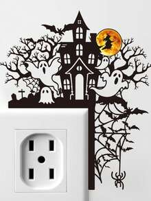 万圣节幽灵金属门角装饰 - 蜘蛛网、月亮和蝙蝠图案 | 适用于壁炉、窗框和天花板装饰 | 万圣节装饰、卧室装饰、墙面装饰的理想家庭礼物