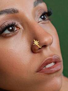 1pc Simple Star Nose Ring Ladies Sterling Silver Exquisite Ladies Jewelry Gift - Style 1 - View 4