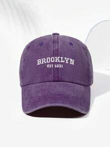 1 Stück Unisex BROOKLYN EST 1631 bestickte Vintage Baseball Kappe, atmungsaktiv mit UV-Schutz, personalisiert minimalistisch geeignet für Outdoor Sport, Wandern, Alltagstragen, verstellbare Größe, modisch vielseitig, Geschenk für Festivals