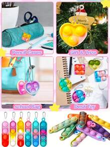 60 piezas Mini Pop Fidget Llavero, juguetes fidget mini en bulk, regalos de fiesta para niños de 3 a 8 años, premios de clase para niños de 8 a 12 años, regalos de fiesta de Pascua, 3 formas de mini juguetes llavero Pop, pequeños premios de clase para niños, regalos de fin de año escolar para estudiantes, relleno de bolsas de fiesta para niños, juguetes de cumpleaños (3 formas mezcladas, color y estilo aleatorios)