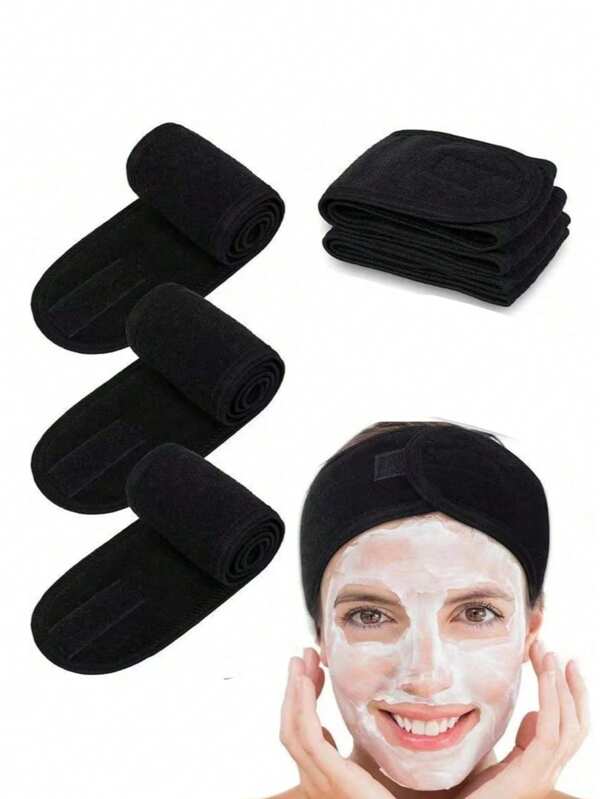 1/3pcs Adjustable Solid Color Non-Slip Headbands, Non-Slip & Hair Protective Dual-Purpose, Headband Home Bathroom Summer Decor, Suitable For Spa, Face Washing, Makeup, Adjustable Wide Headband, Yoga, Bathtub Shower, Makeup, Face Wash And Beauty Headband, Women's Makeup Accessories, Bathroom Tools, Bathroom Hair Accessories