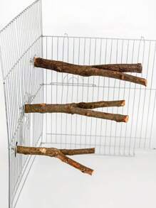 1 pieza Perchan de horquilla de madera de fruta natural, juguete rascador de doble horquilla de rama de árbol para loros, suministros inteligentes para pájaros, accesorio de jaula de pájaros, juguete para loros (Los árboles frutales crecen de forma natural, las formas varían; los tamaños y pesos pueden variar ligeramente)