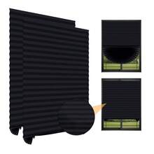 2pcs/Set, Multiple Color & Size Options, Minimalist Pleated Curtains, Semi-Blackout, Breathable, Easy Installation Without Drilling, Retractable, Customizable Fit All Rooms, Adds Elegant Style To Space