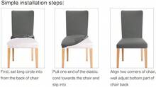 Grey Chair Covers For Dining Room 6 Pack,Stretch Spandex Parsons Chair Slipcover Set Of 6,Washable Anti-Dust Chair Seat Cover For Kitchen,Wedding,Party - Dark Grey - View 7