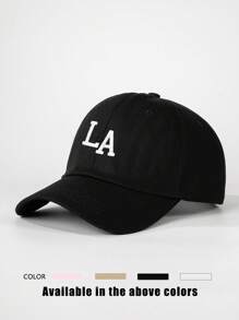 1 pièce Casquette snapback à fausse fourrure brodée LA, chapeau de soleil ajustable pour l'extérieur pour hommes et femmes, convient aux voyages et à la plage au printemps/automne, style Y2K