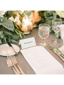 50 张/20 张带金箔边的帐篷卡，优雅的座位卡，空白名片，礼品卡，适用于婚礼、晚宴、派对和活动