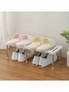 KOKILA Estante para Especias, Juego de 2, Organizador de Armario, Especiero de Cocina Extensible, Estantería retráctil de cocina -Repisa Apilable Cocina Estantería Extensible,Estante retráctil de cocina, estantería en capas para gabinetes,  estante multifuncional debajo del fregadero para platos, Organizador de armario multifuncional para platos y botellas de condimento, especias y platos, Estantería retráctil de partición de gabinete de almacenamiento de unicolor desmontable en capas, sin clavos, para armario, baño, dormitorio, cocina, sala de estar - Organizador de espacio para zapatos, - Gris - Ver 12