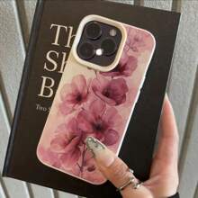 1 pièce Coque de téléphone TPU à motif floral aquarelle violet romantique compatible avec l'iPhone// téléphones portables