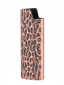 1 pieza Funda para encendedor con textura y relieve, ajuste para encendedores BIC J6 de tamaño completo - Soporte para encendedor de metal resistente y con estilo, a prueba de viento y minimalista vintage - Multicolor - Ver 4