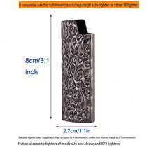 1 pieza Funda para encendedor con textura y relieve, ajuste para encendedores BIC J6 de tamaño completo - Soporte para encendedor de metal resistente y con estilo, a prueba de viento y minimalista vintage - Multicolor - Ver 10