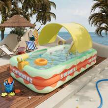 Inflatable Swimming Pool, Various Size Foldable Circular Pools, Thicker PVC Outdoor Inflatable Pools, Slides & Play Pool For Water Fun, Beach Essentials, Beach Accessories, Pool Float
