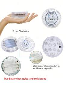 1/2/4/6/8/10 Piezas Luz LED sumergible impermeable de 16 colores cambiantes para acuario, jarrón, bañera, jacuzzi, Halloween, Navidad, piscina y decoración de fiestas