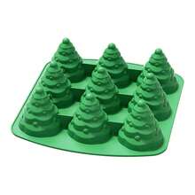 Christmas Tree Silicone Mold - MoldFun Xmas Tree Pan Silicone Mold For Mousse Cake Muffin Baking, Ice Cube, Jello, Chocolate, Soap, Lotion Bar, Bath Bomb, Candle - Green - View 7