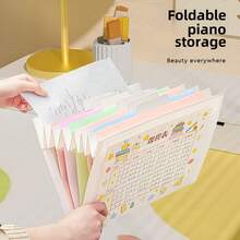 1 件 A4 尺寸渐变白色背景悬挂式文件整理器，带 6 个储物隔层，适合学校和办公室使用、日常居家生活、返校、学校用品 - 均碼 - 查看 3