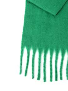 1pc Women Fluffy Tassel Scarf, Thickened Warm And Comfortable For Daily Wear, Suitable As Shawl For Outdoor