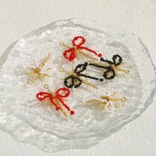 1 pieza Accesorio de joyería Colgante de lazo con cristal trenzado con forma de copo de nieve chapado en oro de acero inoxidable, adecuado para uso diario de mujeres
