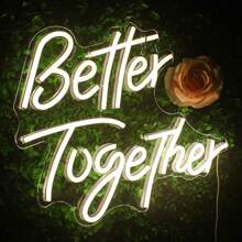 Enseigne au néon "Better Together" alimentée par USB, réglable, décoration murale, convient pour les mariages, la maison, les fêtes, les anniversaires, les cadeaux