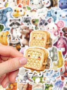 50 Stücke Cartoon Charakter dekorative Aufkleber für Rucksack, Kühlschrank, Gepäck, Handyhülle, Schlafzimmer, Fenster, Tür, Klassenzimmer, Lernbelohnung, Geburtstag, Feiertage, perfektes Geschenk