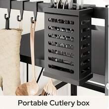 3 Tier Extendable Microwave Rack UK - Heavy Duty Kitchen Stand, Storage Shelf - Black - View 5