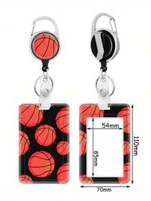 1pc Sports Style Football, Volleyball, Rugby, Basketball Pattern Lanyard Card Holder, Hard Shell ID Card Case For Bus Card, ID Card, Work Badge, Student Card, Exhibition Card, Event ID Badge, School Supplies, Back To School - Multicolor - View 16