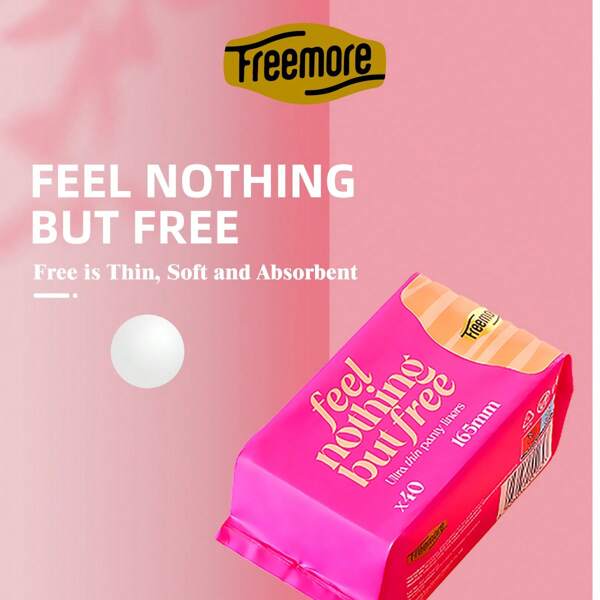 FREEMORE 80PCS/160pc Freemore Ultra Thin Panty Liners(165mm),Quickly Absorb, Dry And Comfortable All Day Long,Ultra-Thin,Soft And Delicat