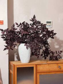 1 Pack Artificial Cimicifuga Plant Leaf Spray Faux Plum Cimicifuga Ramosa Leaf Branch Faux Fall Spray Silk Plants For Home Vase Wedding Garden Farmhouse Table Mantel Decor ,Ndoor Outdoor Thanksgiving Halloween Christmas Decoration Party Decor - Multicolor - View 3