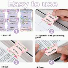 80pcs Spanish Bible Tabs-Soul Nourishing Book Summaries-Peel-And-Stick Laminated Bible Tabs Large Print,Bible Book Name+Bible Inspirational Book Summary Phrase,Books Of The Bible Tabs For Study Bible. School Supplies,Back To School