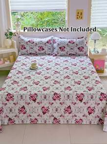 1pc Printed Pattern Bedsheet, Bedding, Easy Care Super Soft Microfiber Bedsheet For Children Bed, Double Bed, King Bed, Breathable Wrinkle-Free, Suitable For Luxury Hotel Style, All Seasons