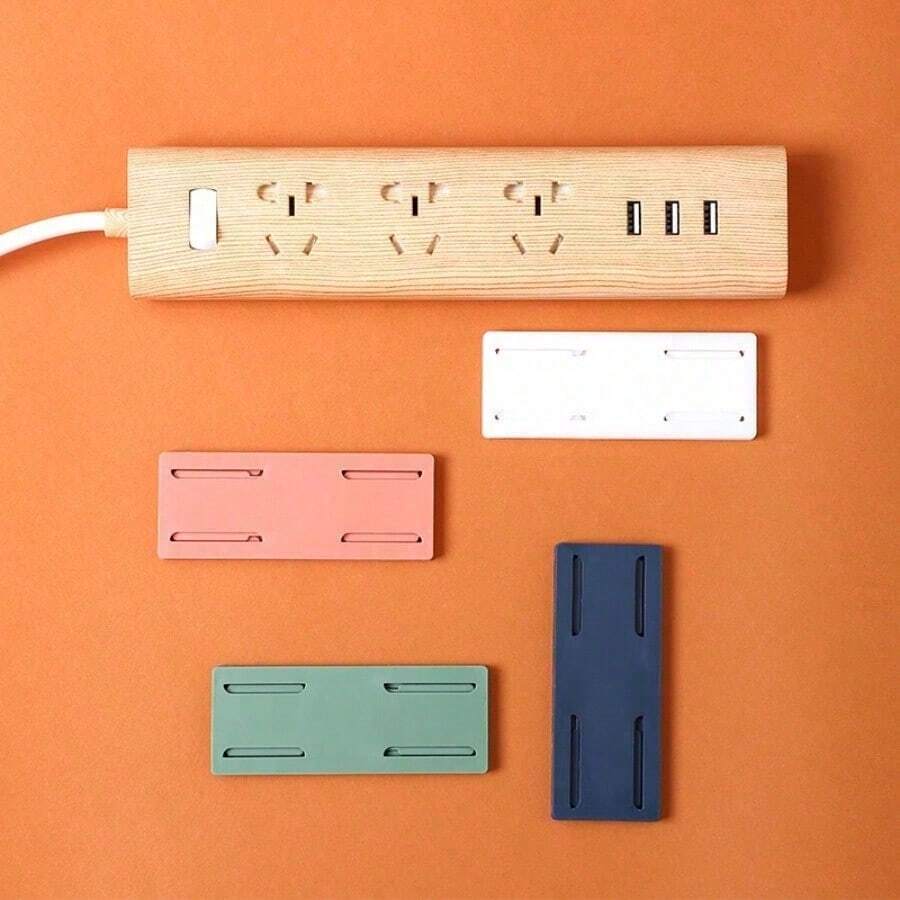 Power Strip Holder, Household Sticker, Wall-Mounted Storage, Seamless Row Plug-In, Non-Punching Plug-In Board Socket, Wall-Mounted Paste Type