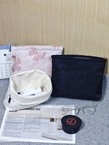 Cute Cartoon Girlish Cosmetic Bag Coin Purse, Versatile Fashion Small Compact Makeup Bag, Ladies Discreet Sanitary Pad Holder, Zipper Closure Elegant Makeup Pouch, Small Cute Quilted Linen Cosmetic Bag, Children's Festival Gift, Suitable For Various Occasions, Soft Lightweight Portable Makeup Bag, Portable Lipstick Bag & Coin Purse Travel Essentials Vacation Summer Holiday Back To School School Stuff Bag For School Travel Bag For Women Makeup Bag For Travel - Multicolor - View 5