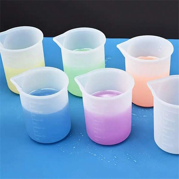 100ml Graduated Crystal Resin Silicone Measurement Cup, No-Rinse Handmade Mixing Cup For Baking & Home Use