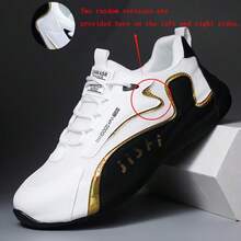 Men's Breathable Mesh Sports Casual Shoes, Soft Sole, Wear-Resistant Running Sneakers - Black - View 3