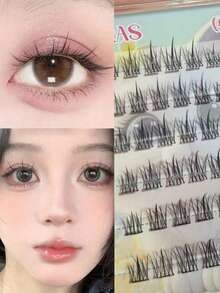 LAARAS 新款时尚无胶假睫毛，向日葵设计睫毛，无需胶水，自然卷曲可重复使用睫毛 - C - 查看 2