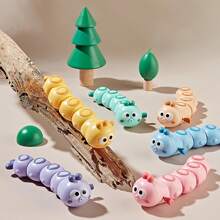 Juguete de oruga a cuerda de colores para niños pequeños - Movimiento ondulante, desarrollo de habilidades motoras, mecanismo de resorte de tracción en cadena, sin necesidad de baterías, juego educativo al aire libre, desarrollo de los niños | Juguete vibrante | Material ABS duradero