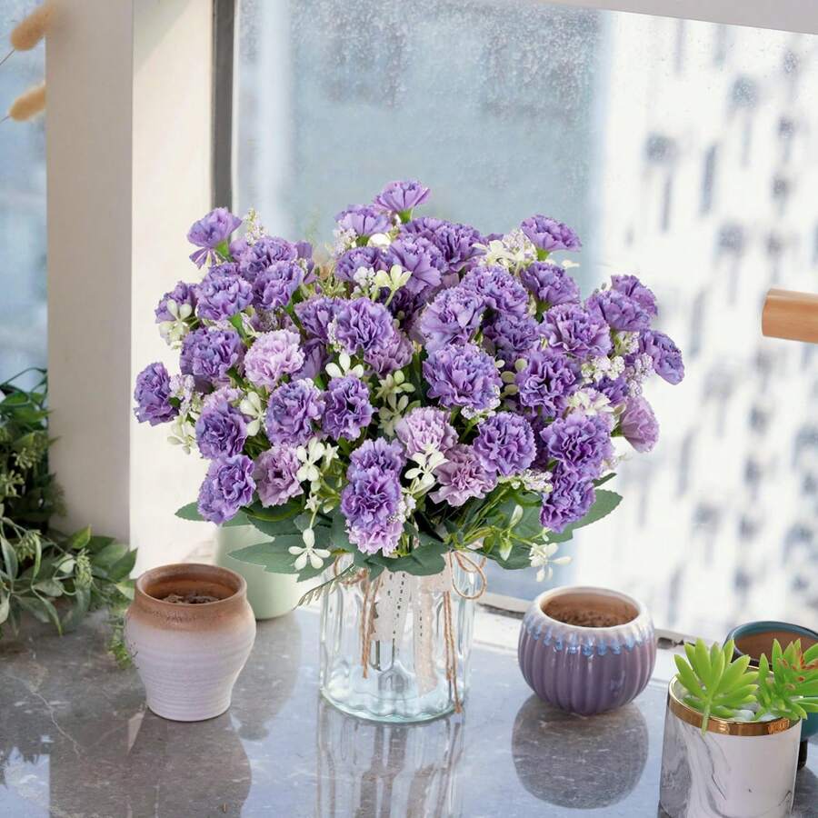 1/3/5 PIEZAS Flores de clavel artificial de seda, ramos de rosas artificiales, plantas falsas, calabaza, para decoración del hogar, decoraciones de boda, decoración de otoño, decoración de otoño, decoración de habitaciones, accesorios de cocina, comedor, dormitorio, accesorios de baño, decoración de Halloween, decoración navideña, decoración de Año Nuevo, jardín al aire libre, ramo de novia, accesorios de fotografía, suministros escolares, decoración de temporada de apertura, decoraciones de campus