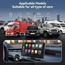 Carplay Display Android Car Display With 9 Inch Touch Screen, Car Radio Wireless Carplay Screen, Android Car Screen With AUX/FM, GPS Navigation, Si Ri, Mirror Link, Bluetooth For All Vehicles - 9" - 查看 9
