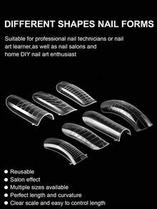 Nail Enhancement Mold Crystal Extender Paperless Rapid Phototherapy Extender 100pcs And 120pcs In Box For Choice Nail Moudle With Scale - Clear - View 4