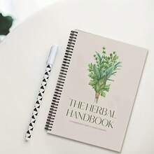 草本螺旋笔记本 - 终极草本收藏速写本，附有植物插图，绿色封面，适合成人和日常使用，草药师日记 | 复古药剂师设计 | 高品质纸张，学校用品，返校季