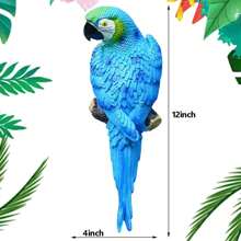 تمثال طائر البغبغاء الراتينجي القديم - تمثال بغبغاء راتينجي جذاب معلق للديكور في الحديقة والشرفة والشرفة ، مثالي لعيد الفصح