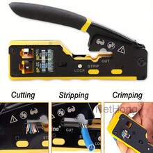 NetHong RJ45 Pass Through PRO EZ Crimping Tool Crimper CAT 5 5E 6 Connector Mega Kit UK - Black - View 6
